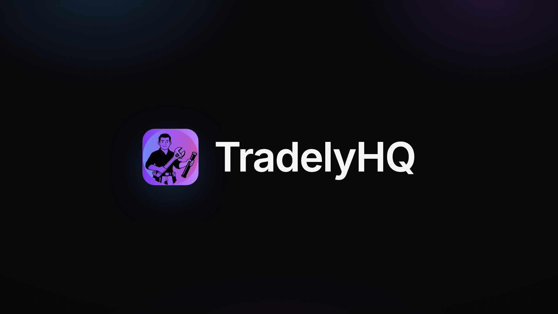 Preview frame of the TradelyHQ demo video: the TradelyHQ logo on a dark background.
